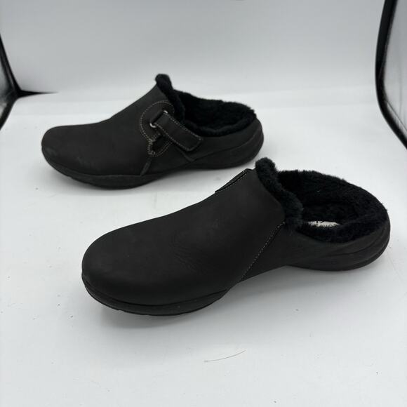 CLARKS Mule Clogs Womens Size 7 Roseville Black Lined Slipper Slip On - Picture 9 of 10